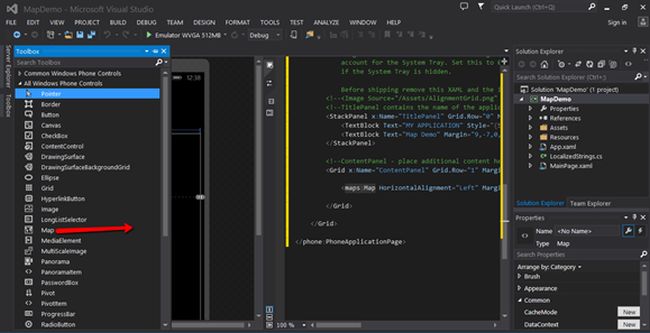 map option in tool box